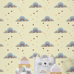 Papel De Parede Infantil Nuvens Coloridas - NV30