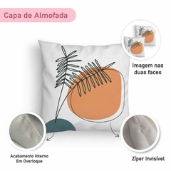 Kit 4 Capas Almofadas Decorativas Abstrato Laranja e Verde Água - AB12 na internet