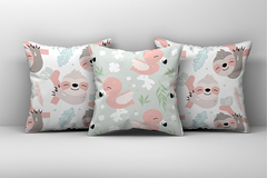 Kit 3 Capas de Almofadas Decorativas Infantil Menina Flamingo Md046