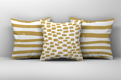 Kit 3 Capas de Almofadas Decorativas Abstrato Bege e Branco Md 067