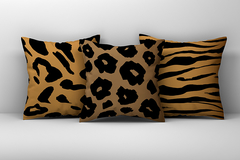 Kit 3 Capas de Almofadas Decorativas Animal Print Onça e Tigre - Md 071