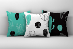Kit 3 Capas de Almofadas Decorativas Cactos - Md 077