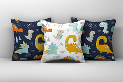 Kit 3 Capas de Almofadas Decorativas Infantil Dinossauro 107