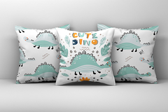 Kit 3 Capas de Almofadas Decorativas Infantil Dinossauro 110