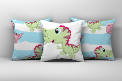 Kit 3 Capas de Almofadas Decorativas Infantil Dinossauro 112