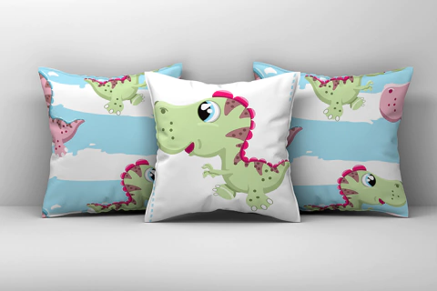 Kit 3 Capas de Almofadas Decorativas Infantil Dinossauro 112