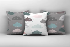 Kit 3 Capas de Almofadas Decorativas Infantil Nuvens 116