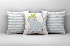 Kit 3 Capas de Almofadas Decorativas Infantil Gatinha 164