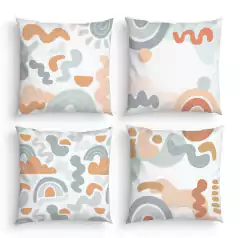 Kit 4 Capas de Almofadas Decorativas Infantil Boho
