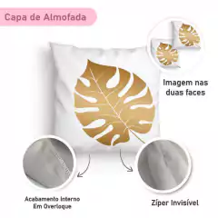 Kit 4 Capas Almofadas Decorativas Folhagem Dourada - Arte e Cores