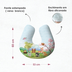 Almofada de Amamentação Com Zíper 100% Algodão - Bosque Aquarela 02 - Arte e Cores