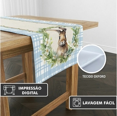 Caminho de Mesa Trilho de Mesa Páscoa - Coelho Azul - Arte e Cores