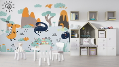 Painel de Parede Adesivo Infantil Dinossauros Divertidos - comprar online