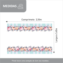 Toalha de Mesa Retangular Floral Rosas Coloridas - Mesa 6 lugares - loja online