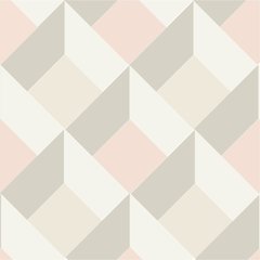 Papel de Parede Geométrico Cinza e Rosa