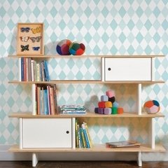 Papel de Parede Infantil Losângulos Azuis - comprar online
