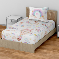Jogo De Cama Infantil 2 Peças Lençol Elástico + Fronha Unicórnio - comprar online