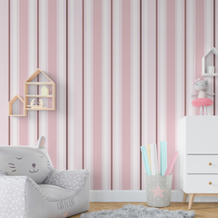 Papel de Parede Listrado Rosa