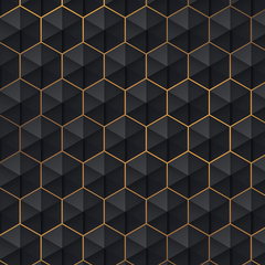 Papel De Parede Adesivo Hexágono Preto e Dourado na internet