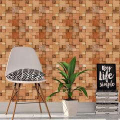 Papel de Parede Adesivo Madeira Quadrados