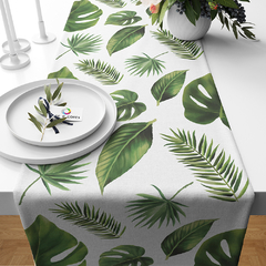 Caminho de Mesa Trilho de Mesa Folhagem Verde - Md04