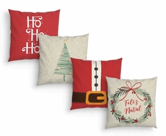 Kit 4 Capas Almofadas Decorativas 45cm Feliz Natal - Md60 na internet