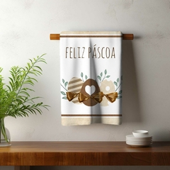 Pano De Prato Atoalhado Copa Cozinha Páscoa Ovos Marrons na internet