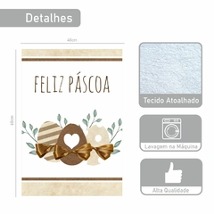 Pano De Prato Atoalhado Copa Cozinha Páscoa Ovos Marrons - loja online