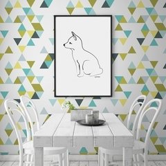 Papel de Parede Geométrico Azul e Verde - 02 - comprar online