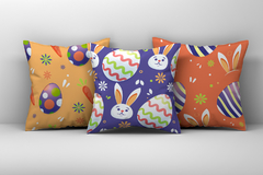Kit 3 Capas de Almofadas Decorativas Páscoa Coloridas (Md 03)