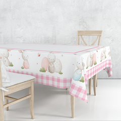 Toalha de Mesa Páscoa Coelhos Candy - 4 a 6 lugares
