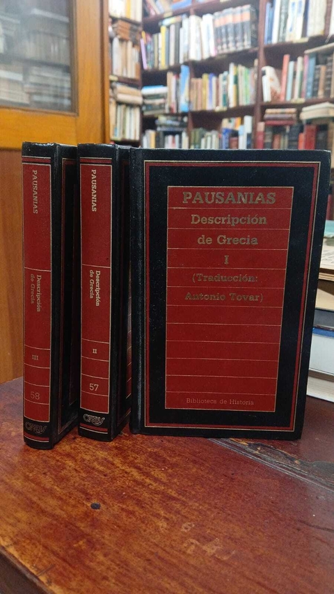 Pausanias Descripción De Grecia (3 TOMOS) Antonio Trovar -precio libro- Editorial Orbis. ISBN 8476344848