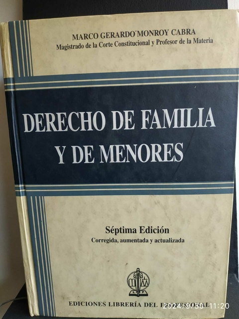 Derecho de familia y de menores - Marco Gerardo Monroy Cabra - Precio libro - Ediciones Librería Del Profesional - ISBN: 9586354075