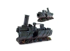 Enfeite de Resina Naufrágio Navio de Guerra Soma 2 Partes para Aquários - comprar online
