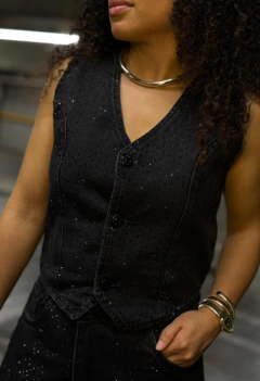 Colete Jeans Brilho - comprar online