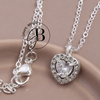 CO 684 - Collar CORAZON cubic cristal (AB) - comprar online