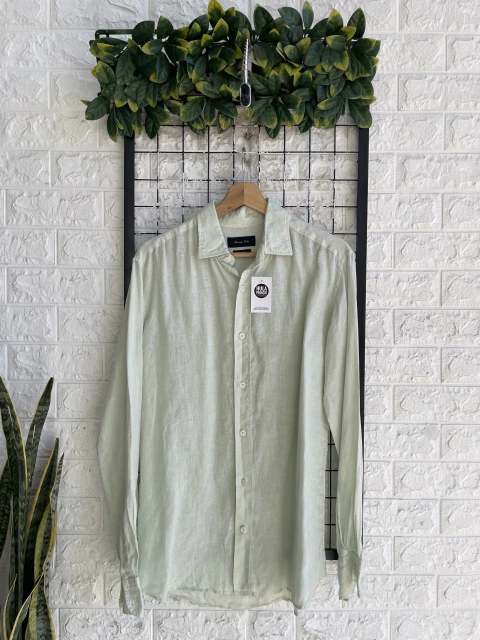 CAMISA MASSIMO DUTTY 100%LINO T.M AQUA (49216)