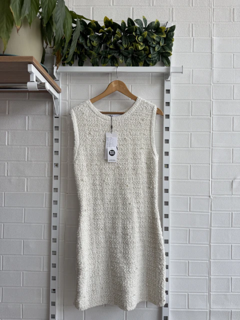VESTIDO ZARA NUEVO C/ETI PERLA T.L BL (53557)