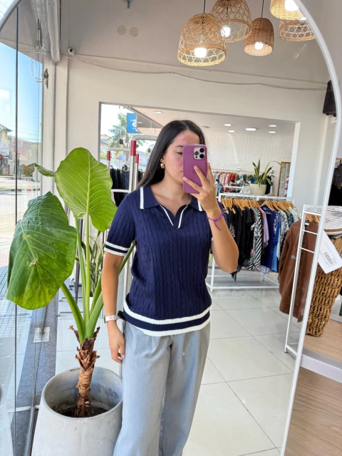 CHOMBA MICOSON KNIT NUEVA C/ETIQ T.M AZ (47609)