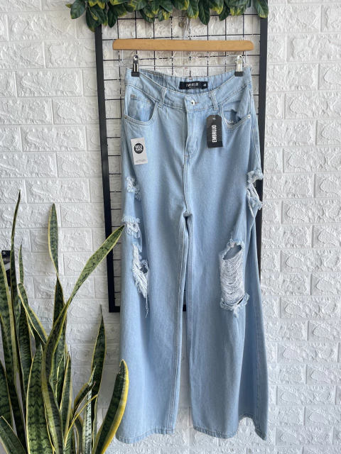 JEAN EMBRUJO ROTURAS NUEVO C/ETIQ T.40 CEL (E18614) - comprar online