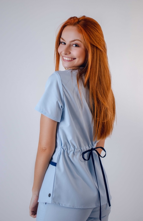 Ambo Emilia celeste y marino