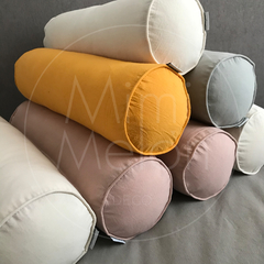 Almohadones rollo / caramelo tusor color