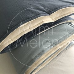 Acolchado Reversible Tusor Celeste - Mimi Melón Deco