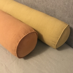 Almohadones rollo / caramelo tusor color - Mimi Melón Deco