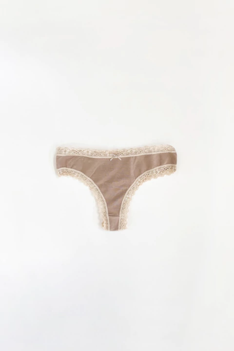 Culotte less de algodón con puntilla