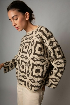 sweater Munster chocolate & crudo mohair-PRE ORDER -Entregas primer quincena de ABRIL - comprar online