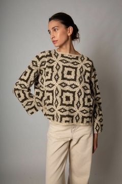 sweater Munster chocolate & crudo mohair-PRE ORDER -Entregas primer quincena de ABRIL