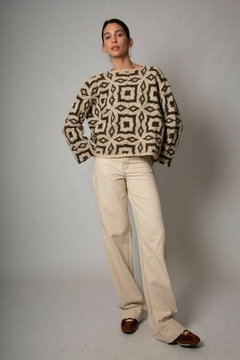 sweater Munster chocolate & crudo mohair-PRE ORDER -Entregas primer quincena de ABRIL - timossitejidos