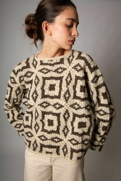 sweater Munster chocolate & crudo mohair-PRE ORDER -Entregas primer quincena de ABRIL