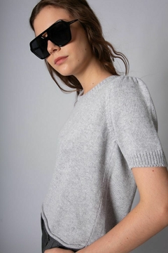 Sweater Achy gris angora - comprar online